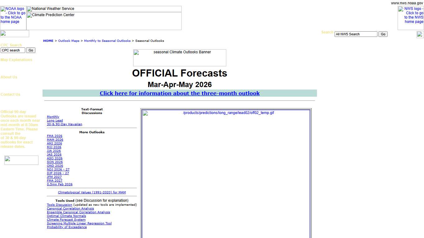 Climate Prediction Center - Seasonal Outlook