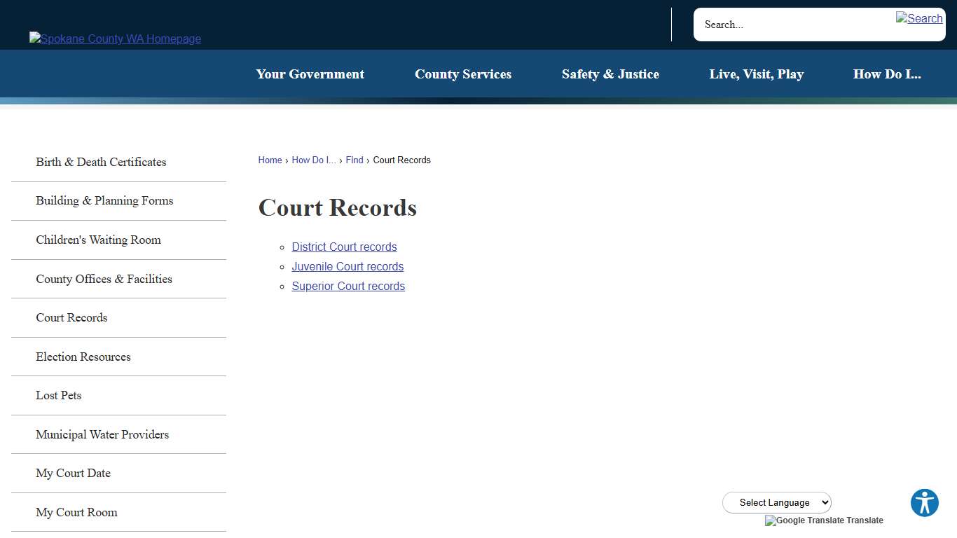 Court Records Spokane County, WA
