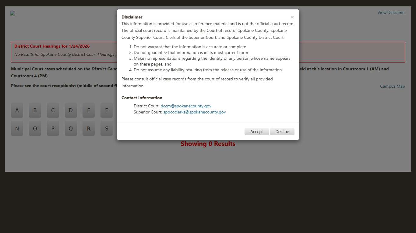 Spokane County Court Viewer